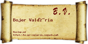 Bojer Valéria névjegykártya